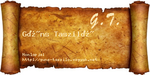 Güns Tasziló névjegykártya